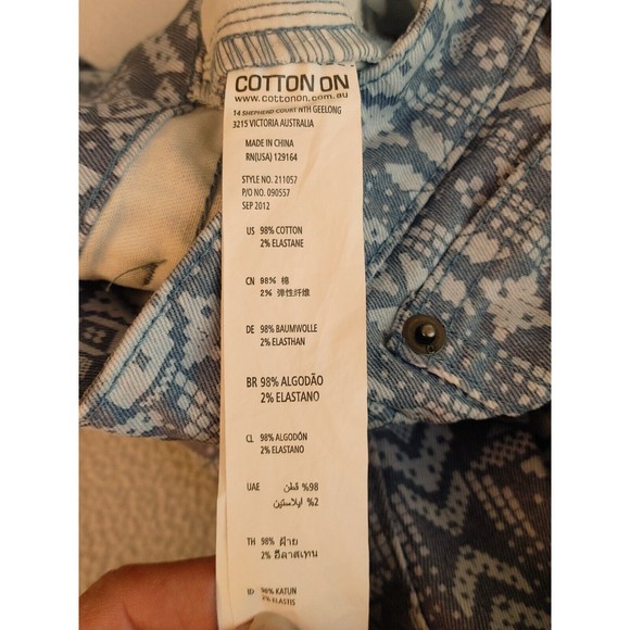 COTTON ON JEANS Women's Size 6 SKINNY Digital Tribal Blue NEW - Picture 7 of 10